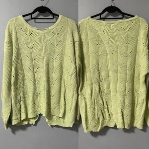 NWT Miracle Cross Over Open Back Knit Green Sweater. Size M/L